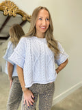 Spring Fling Sleeveless Sweater Blue