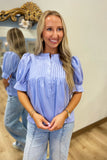 Pintuck Paradise Blouse Chambray