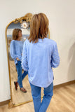 Multiples Pearl Puff Sleeve Top Cornflower