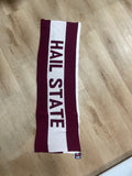 Hail State Multi Strip Knit Throw Maroon/White