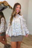 Sublte Snake Printed Top Taupe