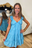 Simply Sweet Tiered Dress Teal