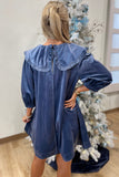 Holiday Cheer Big Collar Dress Slate