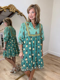 Umgee V Neck Collared Dress Sage