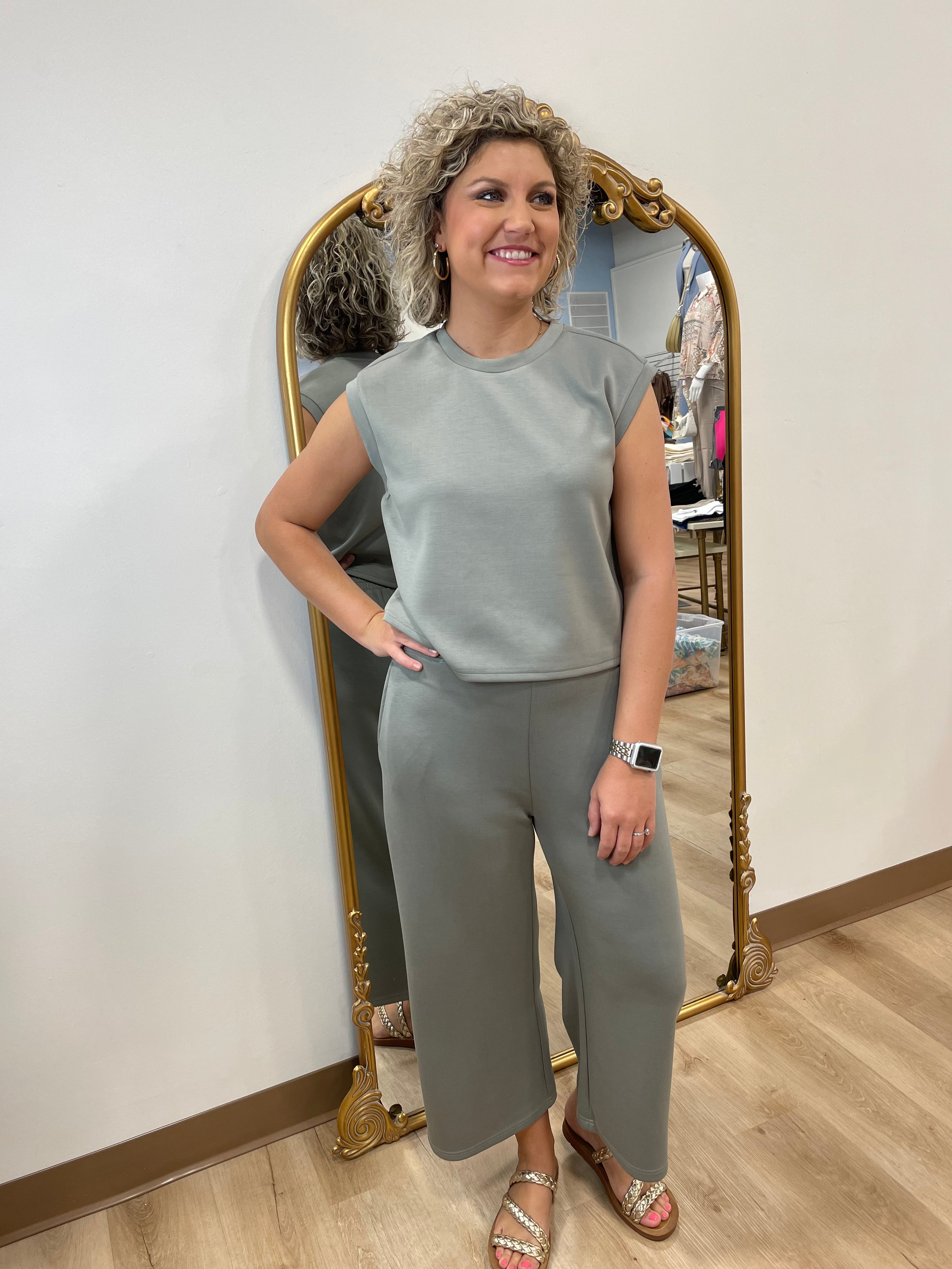 RD Style Mia 2 Piece Pant Set Sage