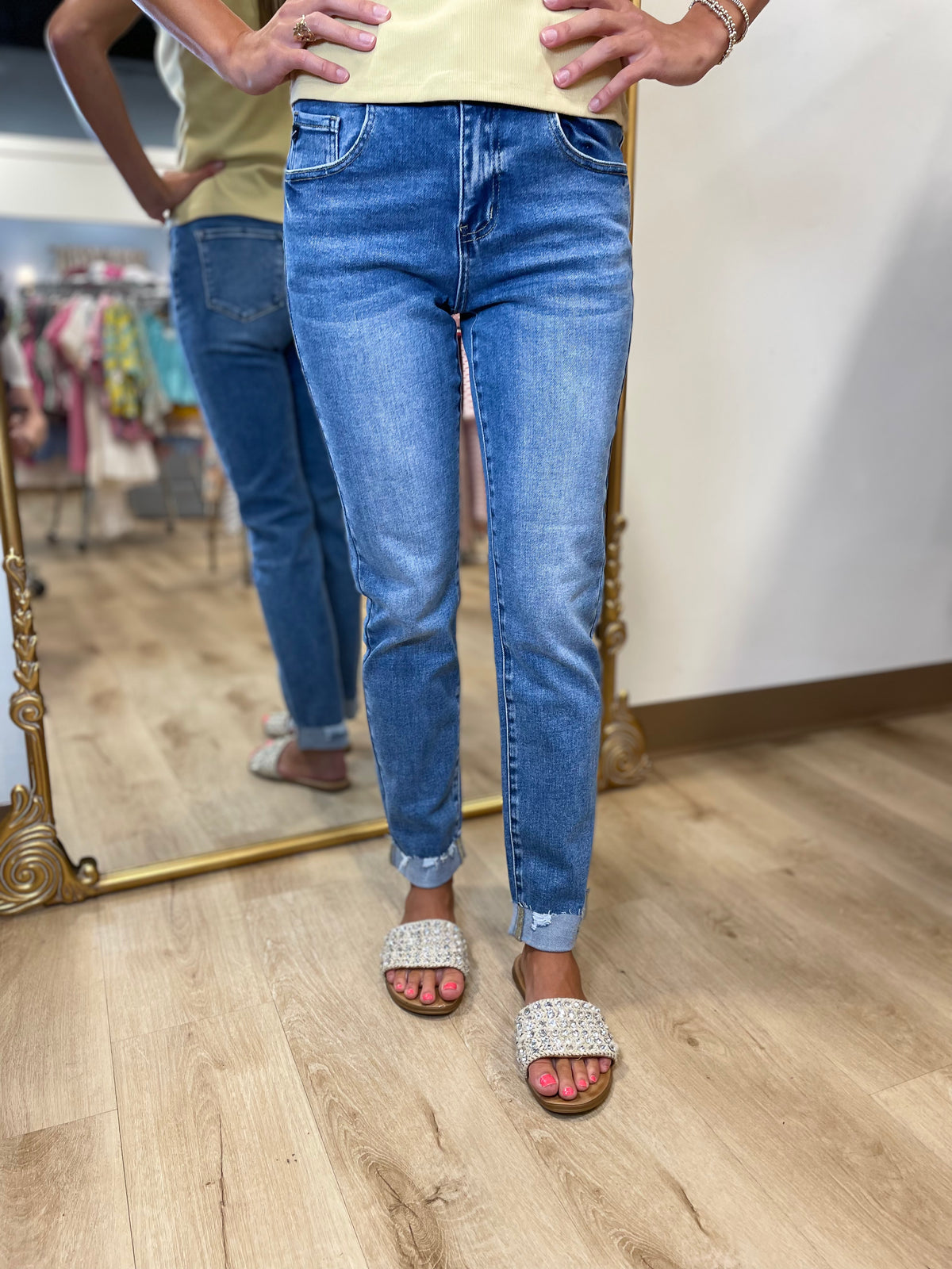 Kancan High Rise Slim Straight Jeans