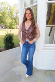 Party in Pleather Vest Brown