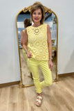 Charlie B Sleeveless Crochet Top Lemonade