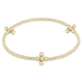 E Newton Signature Cross 2mm Bead Bracelet w Beaded Signature Cross 3mm