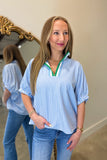 Breezy Stripe Top Blue