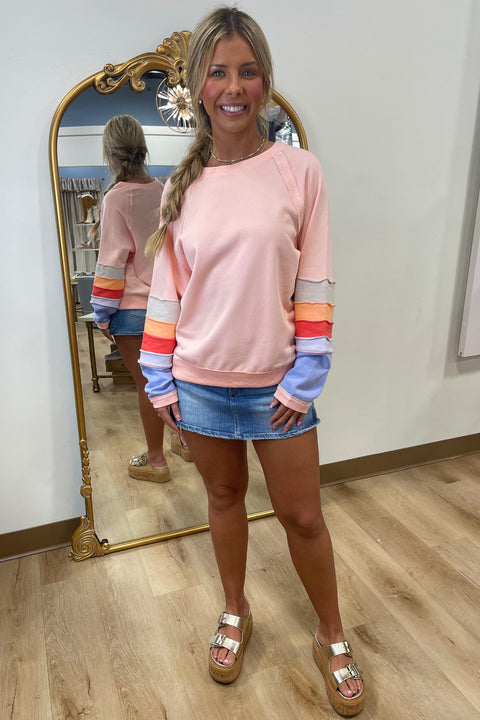 Spring Prelude Crew Neck Pullover Coral