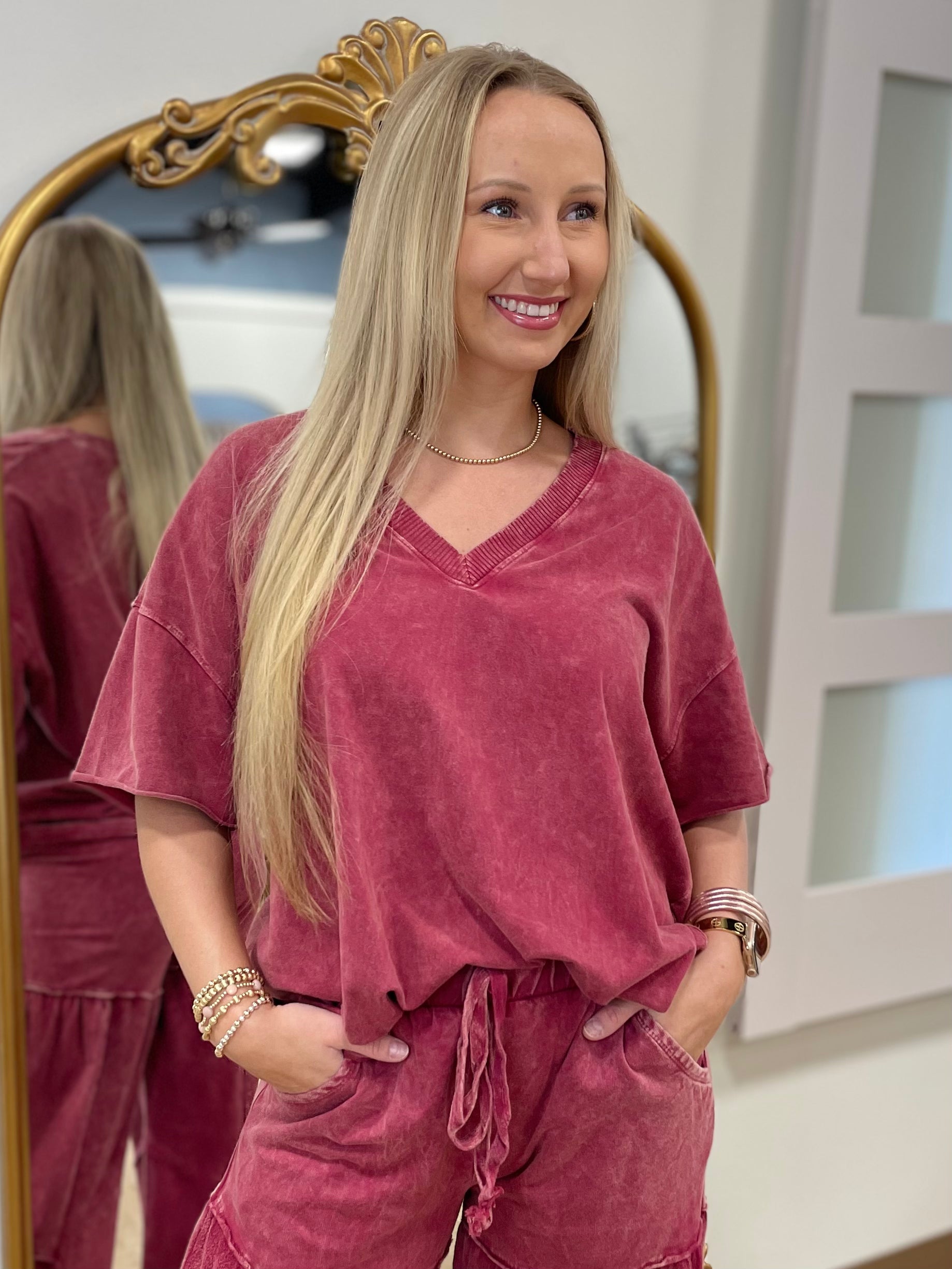 Avery 2 Piece Pants Set Maroon