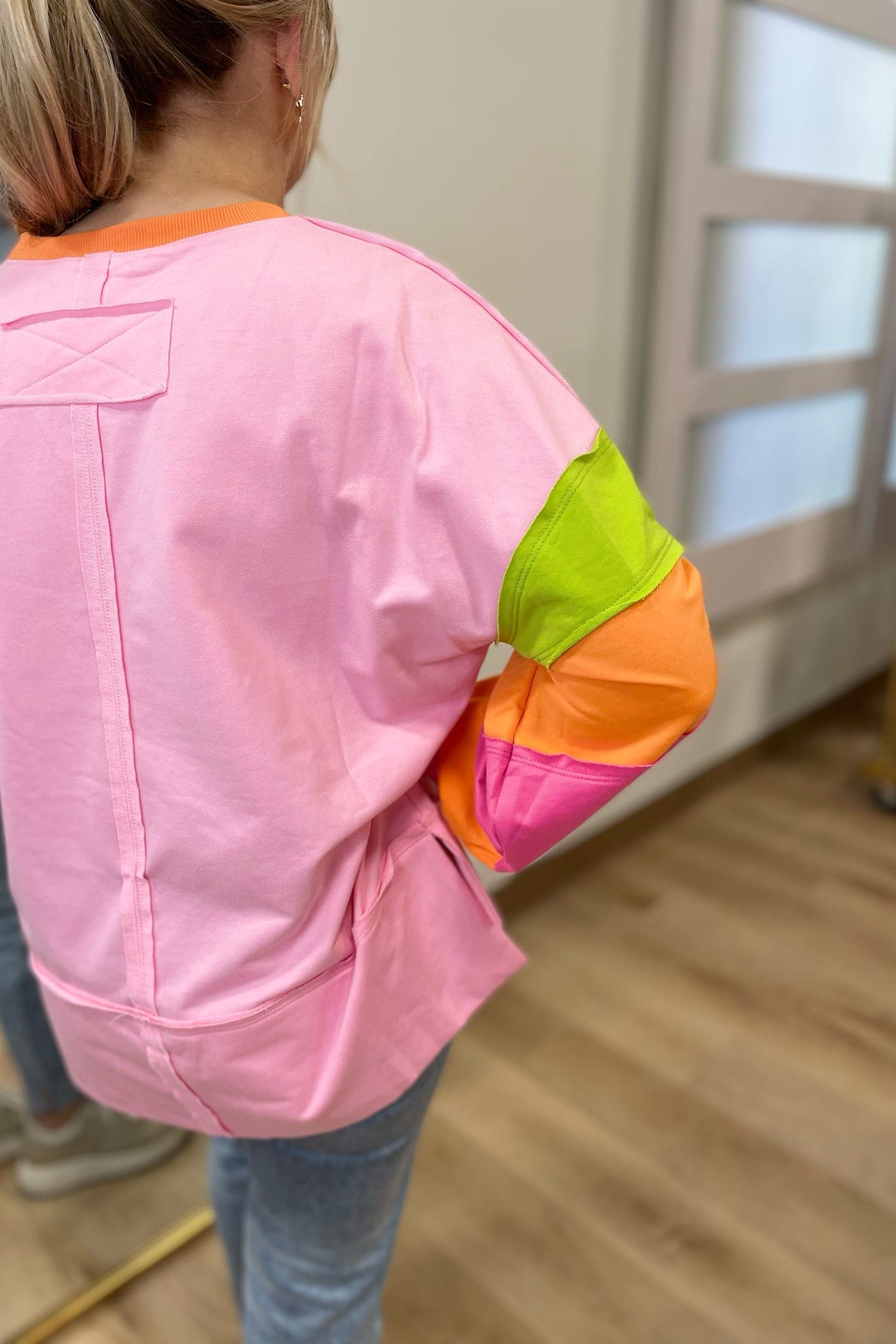 Sunset Sensation Colorblock Long Sleeve Top
