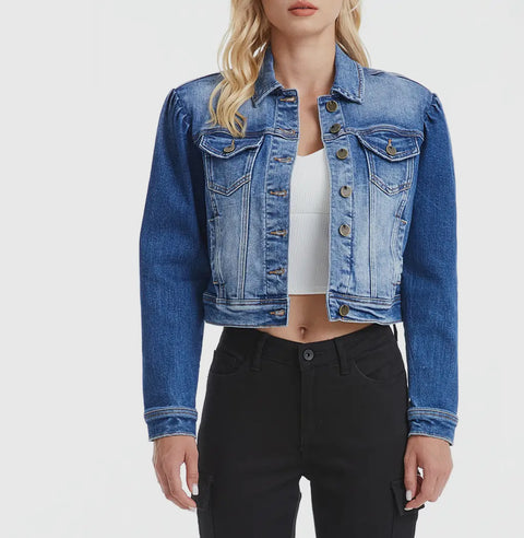 Bayeas Puffy Sleeve Denim Jacket