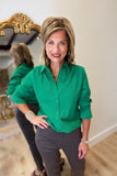 Boho Chic Emerald Green Blouse
