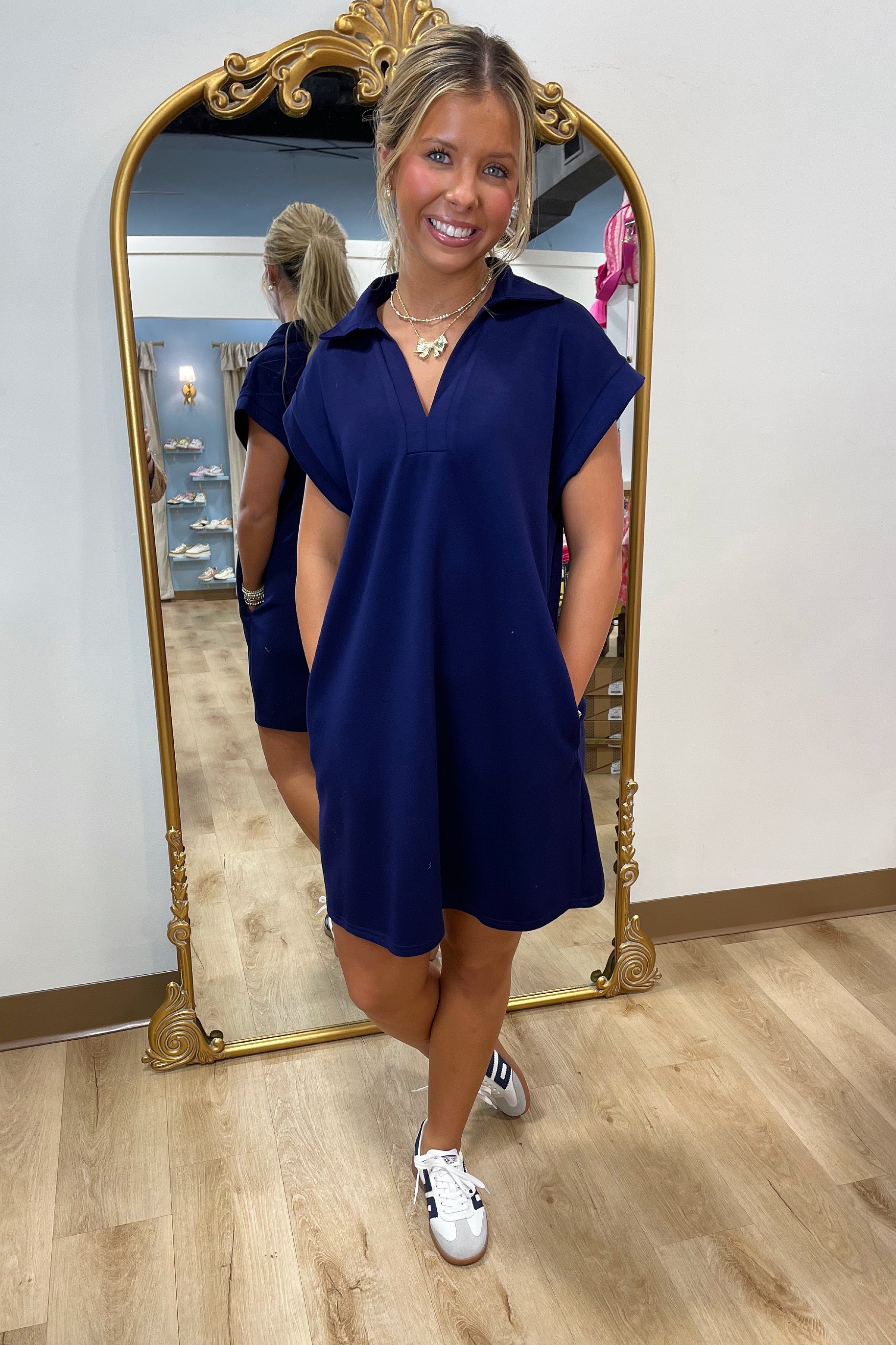 Just Hanging Out Dress Navy