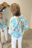 Umgee Watercolor Garden Blouse Green RESTOCK