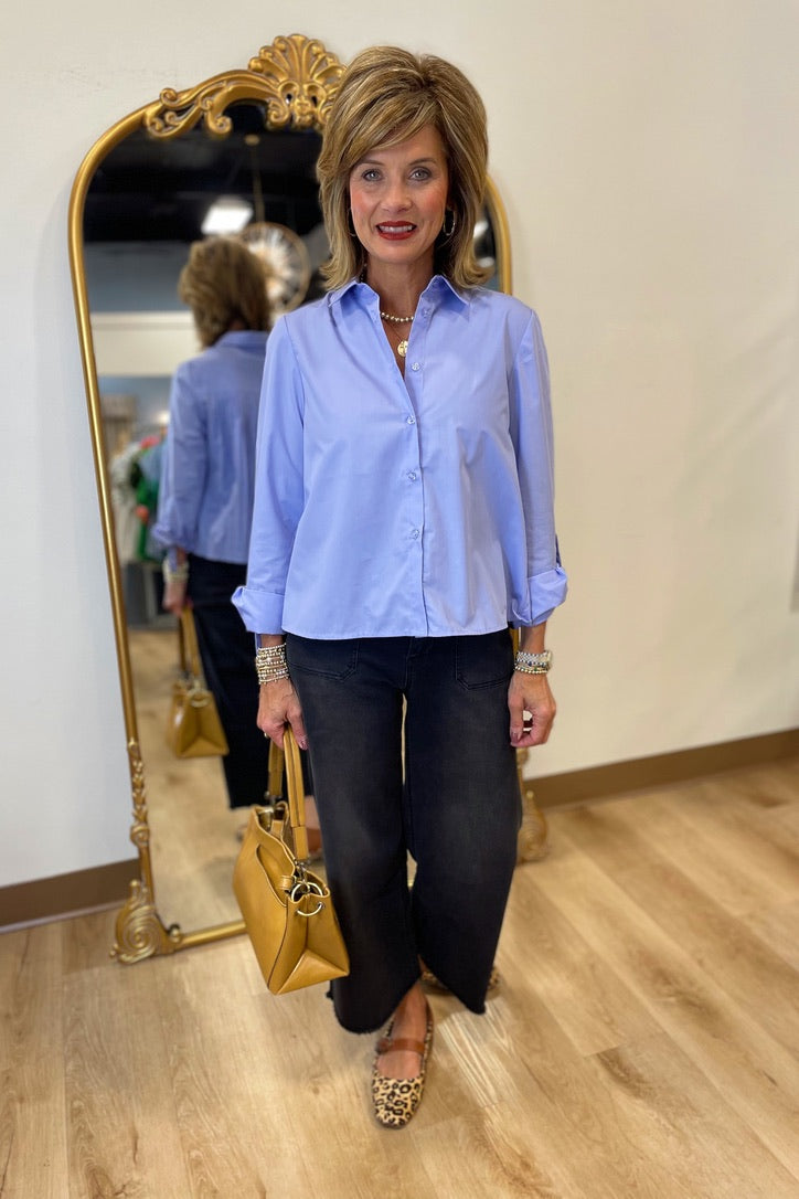 Renuar Pleat Back Shirt Bluebell – Expectations Too