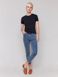 Charlie B Double Cloth Short Sleeve T Shirt Black