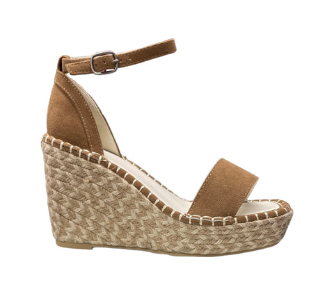 The Madrid Espadrille Wedge Brown
