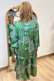 Umgee Dark Sage Split Neck Dress