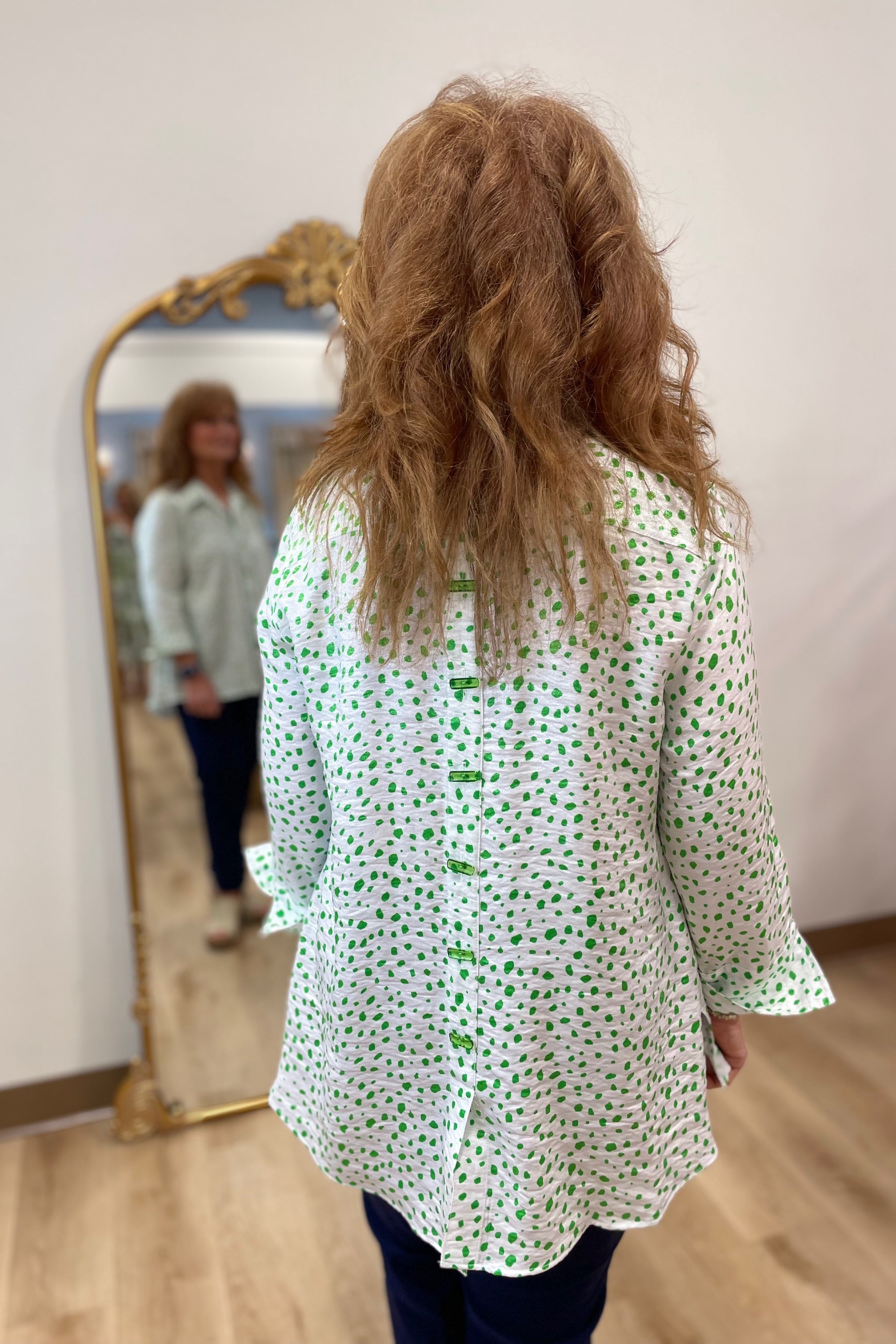 Multiples Button Front Shirt Green