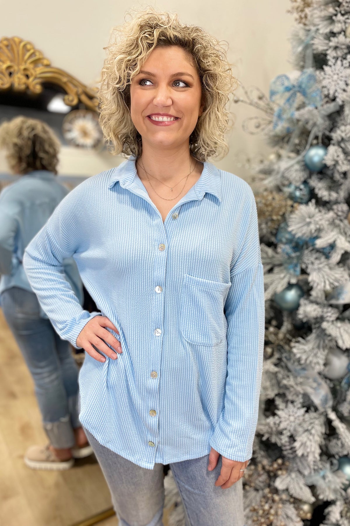 Out & About Top Baby Blue