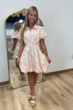 Alexandria Fit & Flare Dress Floral Eyelet