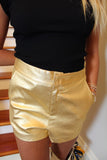 Glam High Waist Shorts Gold