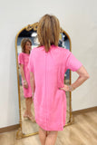 Joh Audrey V Neck Short Sleeve Dress Bubble Gum