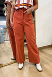 Farmhouse Denim Pants Burnt Red