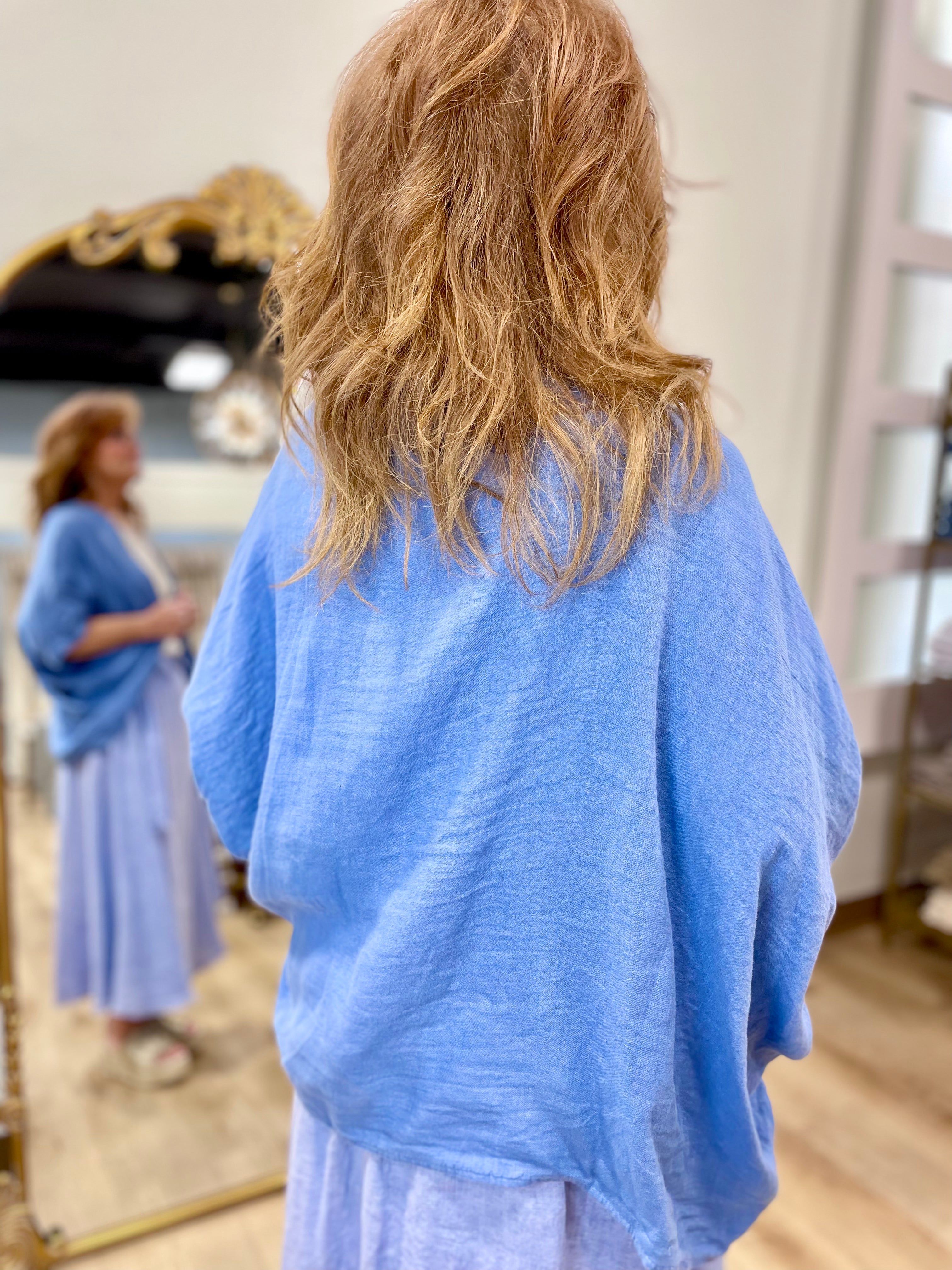 Tempo Paris Cocoon Linen Jacket Denim