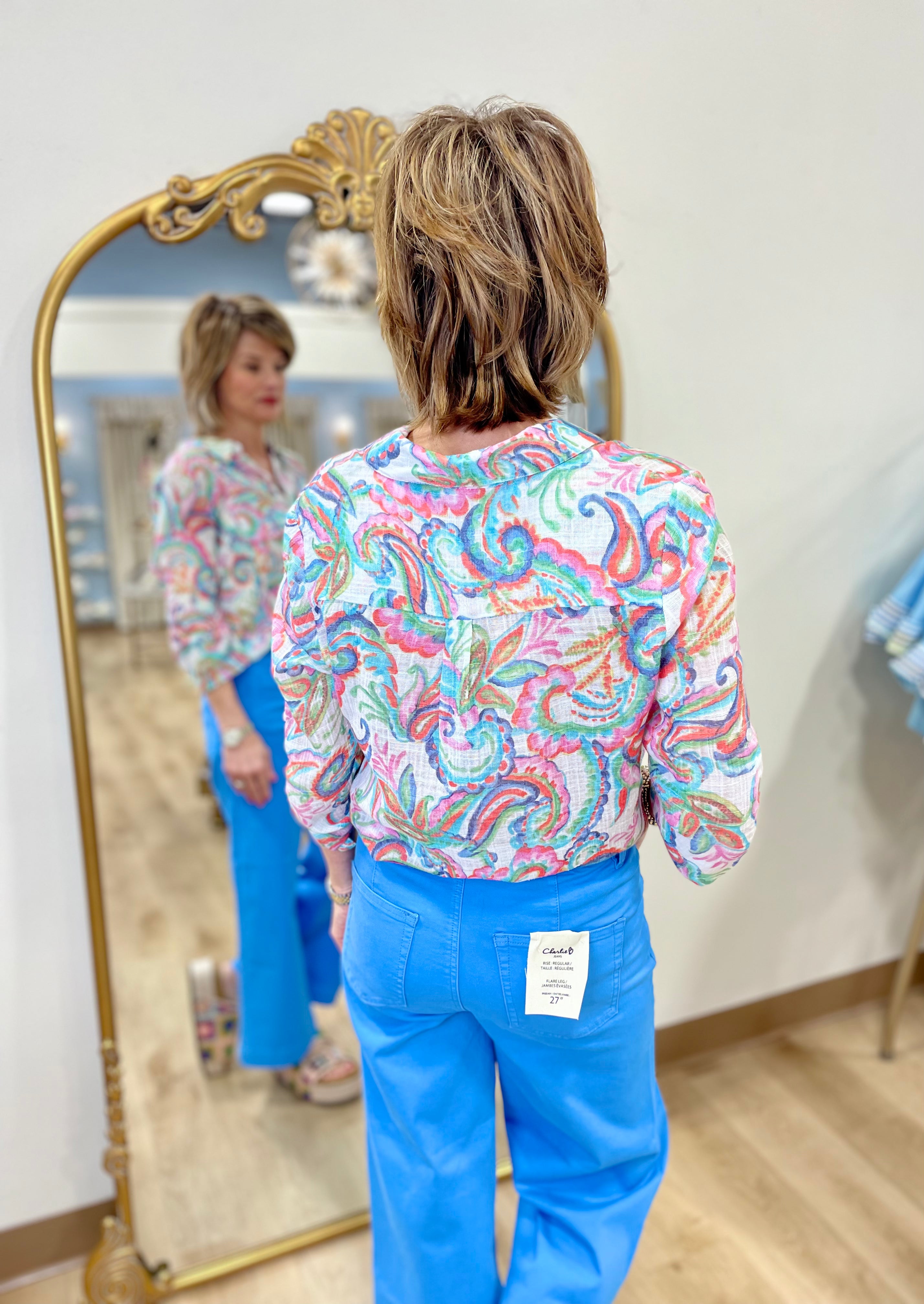 Charlie B Printed Blouse Carnival