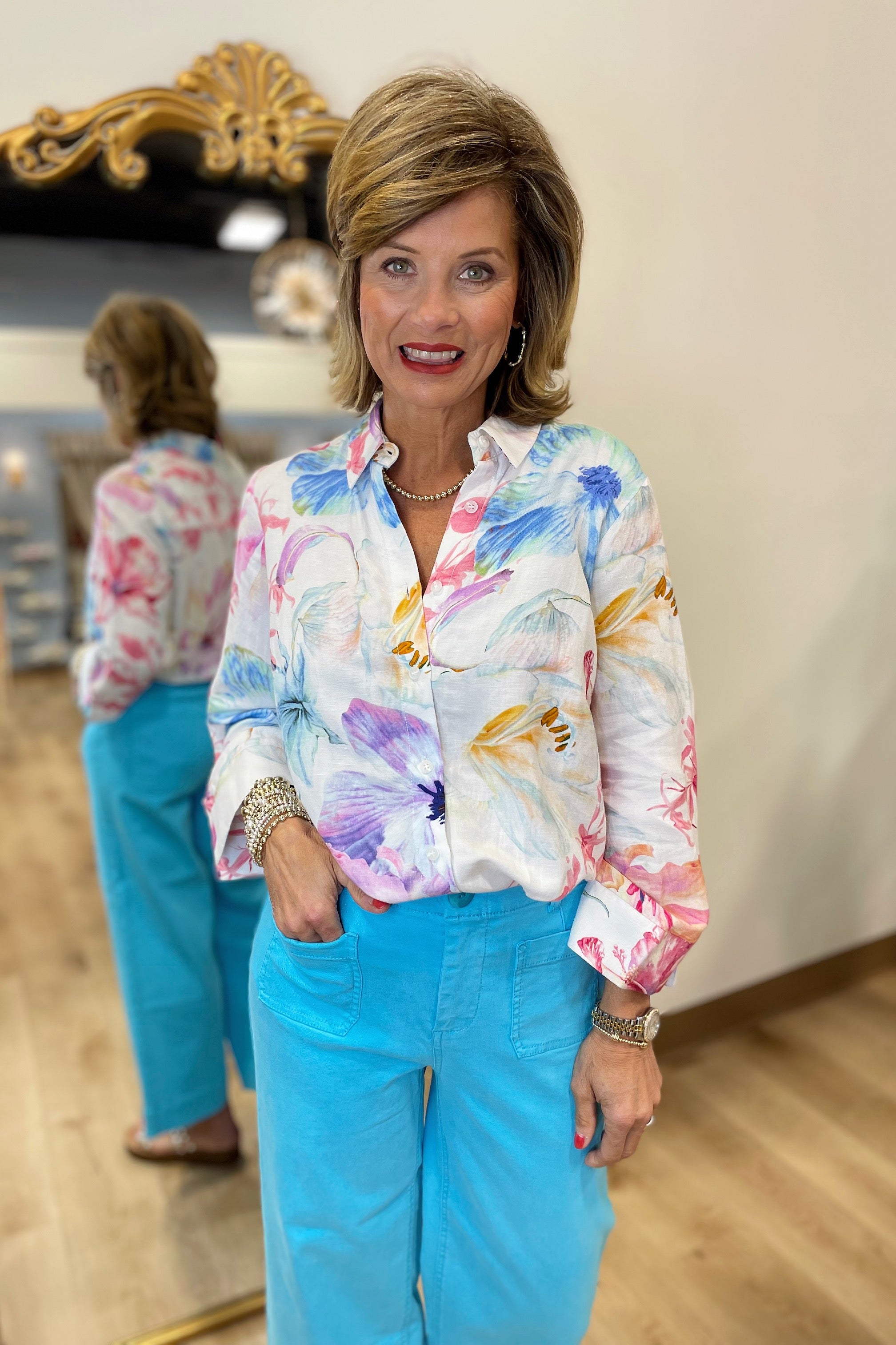 Renuar Woven Floral Blouse