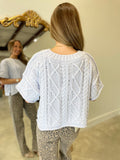 Spring Fling Sleeveless Sweater Blue