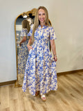 Botanical Blue Midi Dress