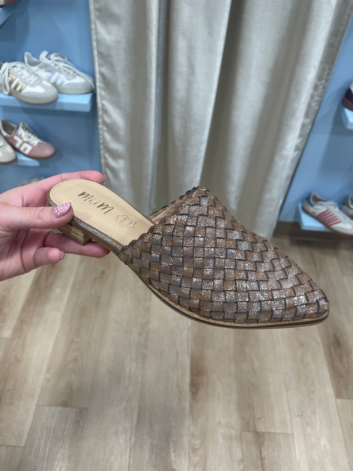 Alice Woven Leather Slip-on Flats Brown