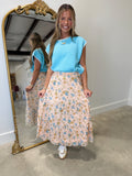 Apricot Bloom Long Skirt
