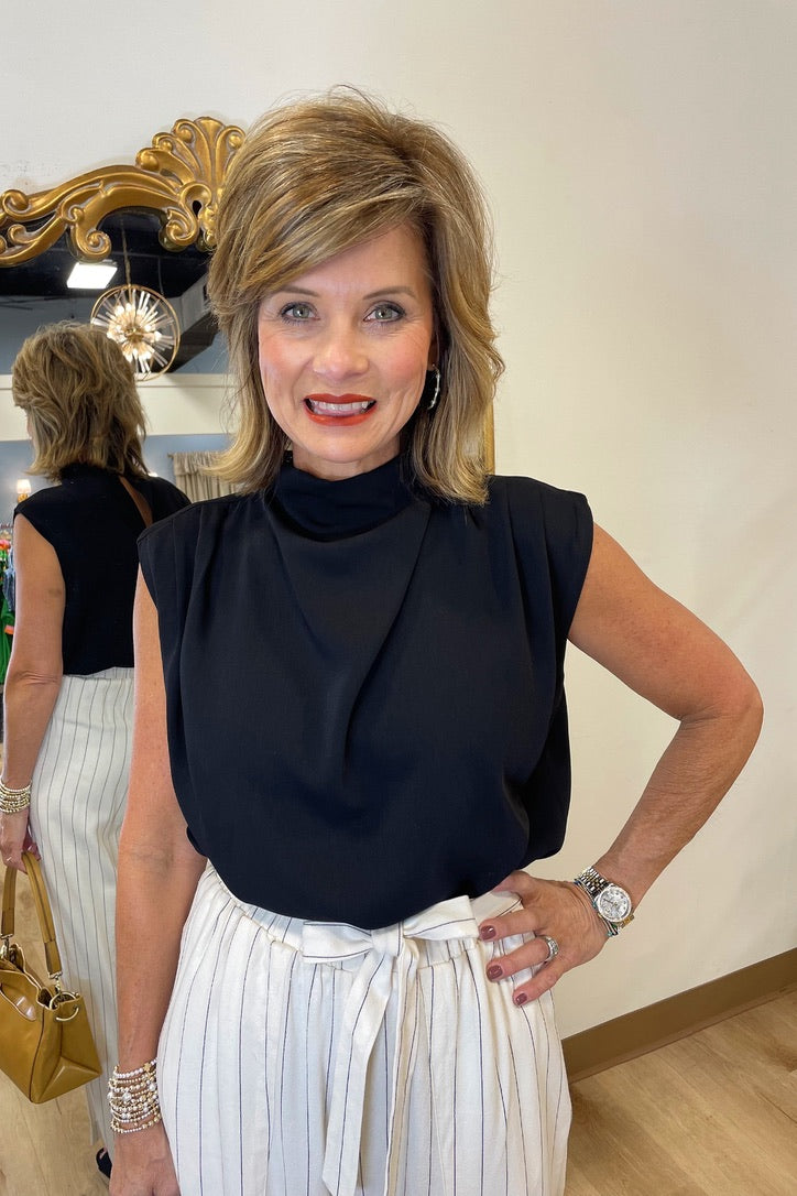 Game Day Fancy Top Black