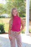 Layer Perfect Sleeveless Sweater Crop Berry