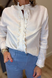 Dylan Channing Ruffle Shirt Natural