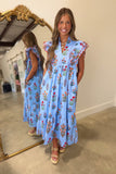 Umgee Floral Favorite Dress Blue