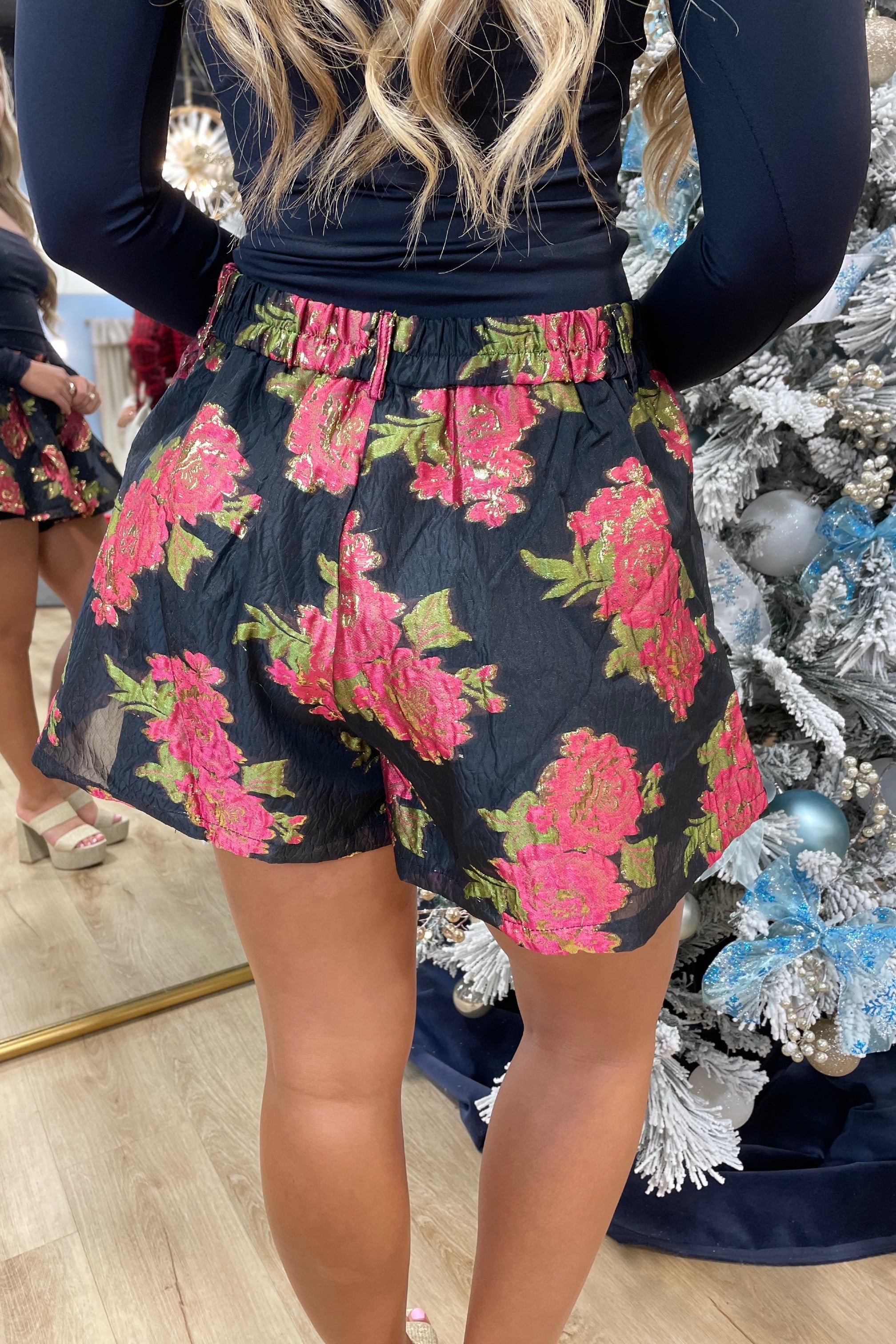 Scarlet Blossom Noir Shorts