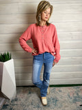 Dylan Kenzie Top w Snap Placket Crush