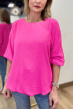 Joh Wrendelle Silky Crepe Top Neon Pink