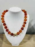 Beaded Necklace w Gold Middle Bead