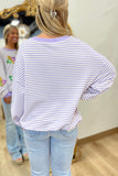 Sequin Mardi Gras Striped Sweatshirt