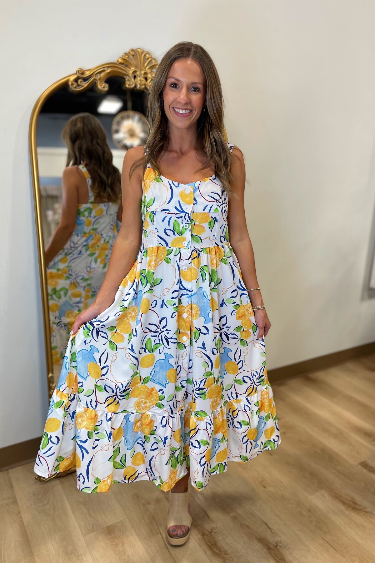 Sicily Dress Lemon Print