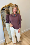 Always Together Off the Shoulder Top Eggplant