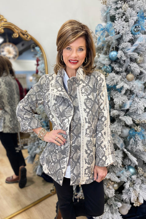 APNY Snake Print Jacket Stone
